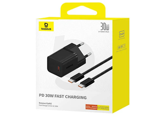 Baseus GaN5 Chargeur Rapide 30W Type-C avec câble