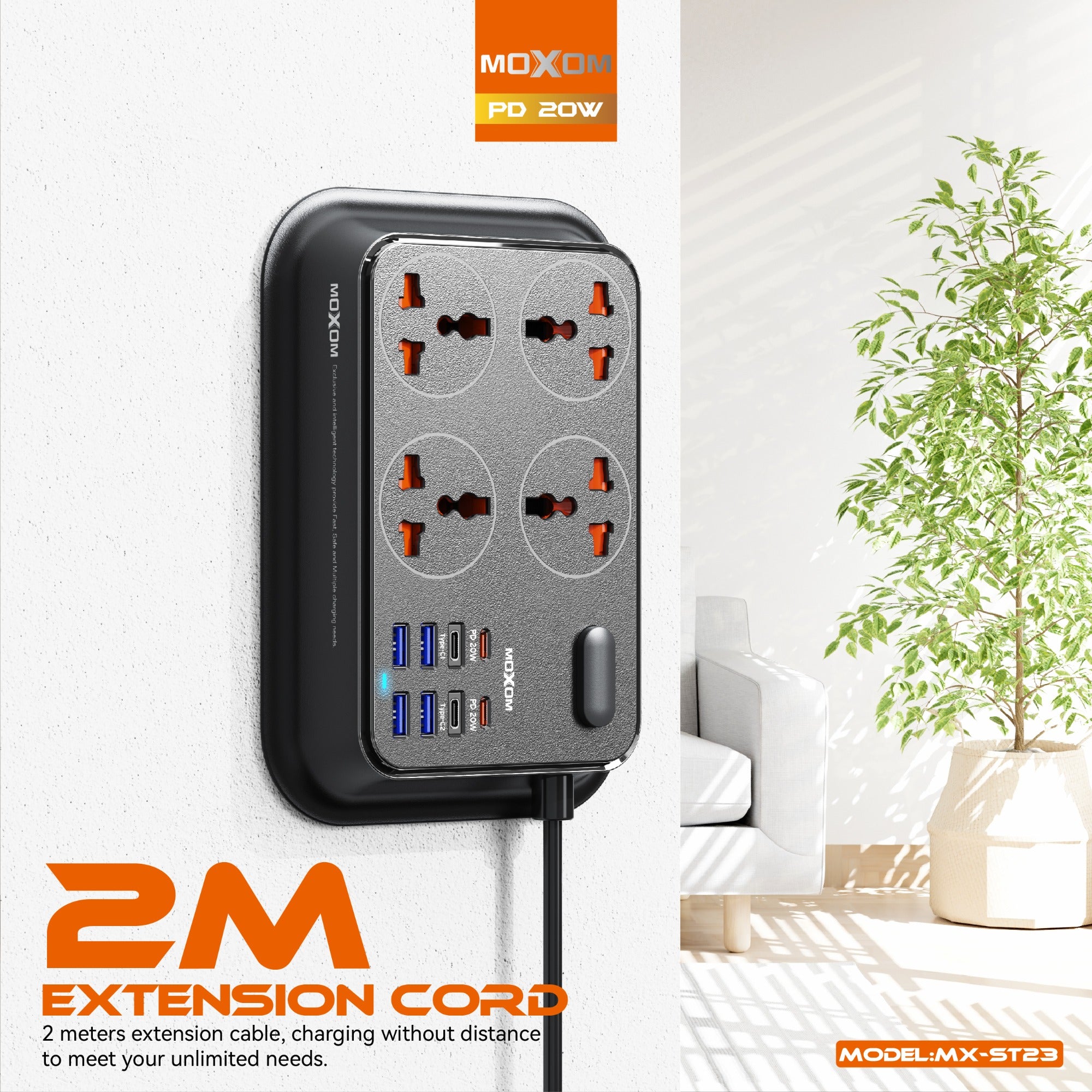 Multiprise MOXOM MX-ST23 12 en 1